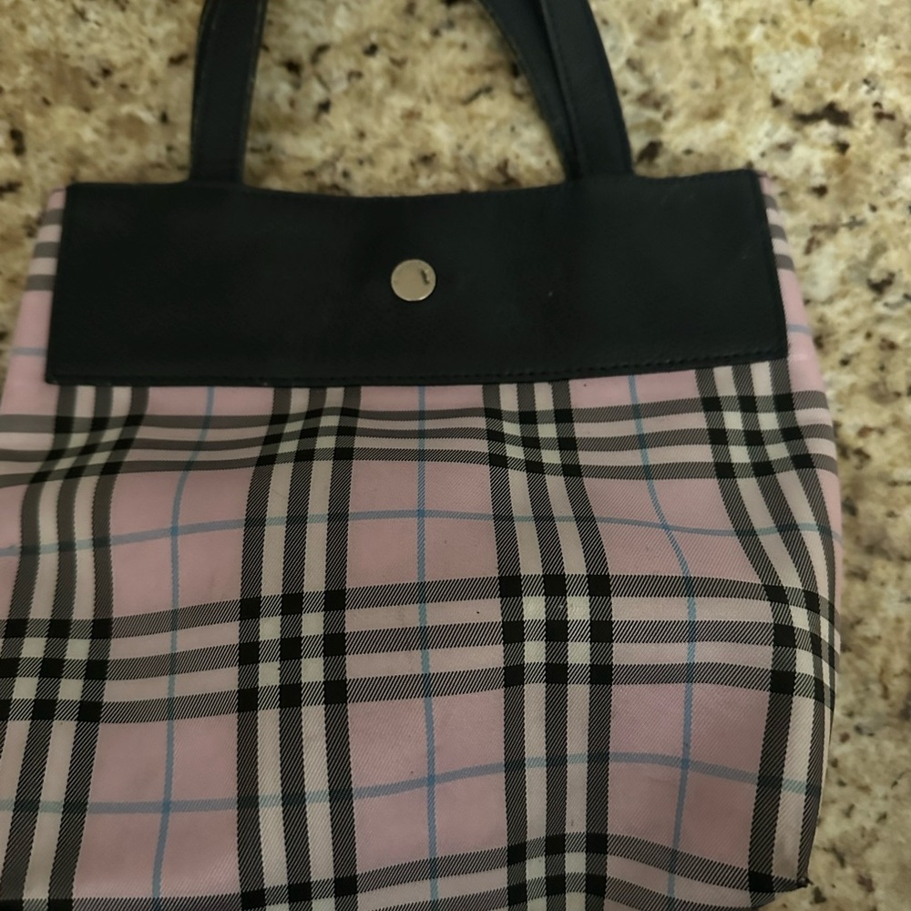Burberry Plaid Pink and Black Women's Tote Bag